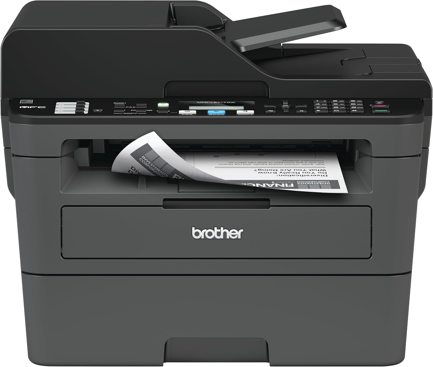 Brother Monochrome Laser All-in-One MFCL2717DW Value Version, Black/Grey