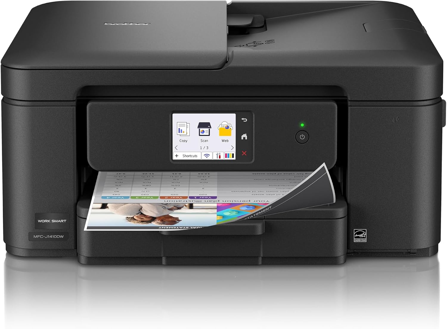 Brother Work Smart 1410 MFC-J1410DW Wireless Color Inkjet All-in-One Printer with 2.7” Color Touchscreen and Automatic Duplex Printing