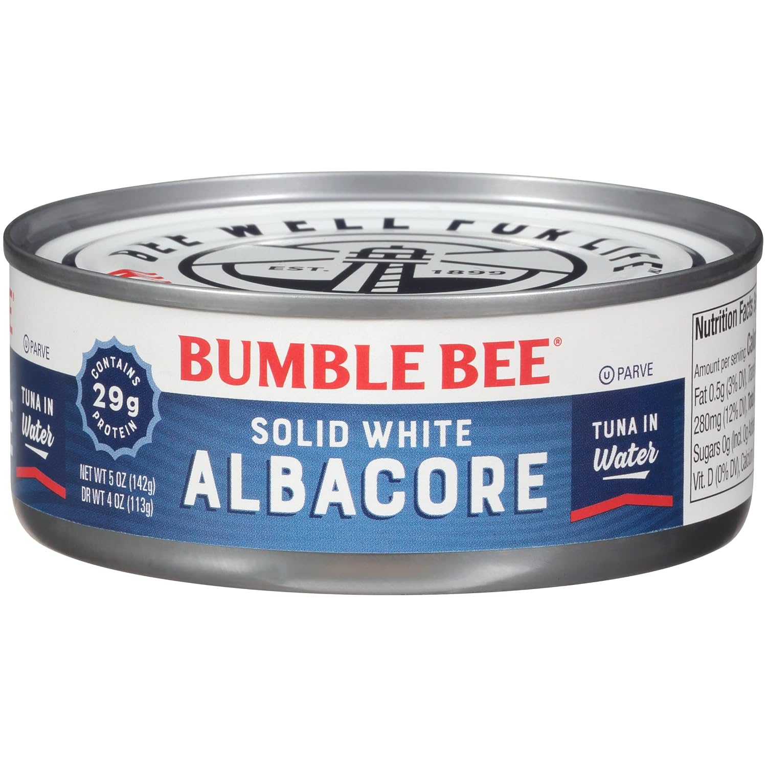 Bumble Bee Solid White Albacore Tuna in Water, 5 oz Can (Pack of 24) – Wild Caught Tuna