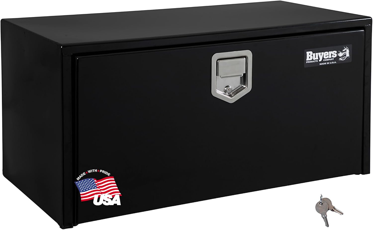 Buyers Products 1702103 Black Steel Underbody Truck Box, 18x18x30, USA Made, Heavy Duty Utility Truck Bed Box with Paddle Latch