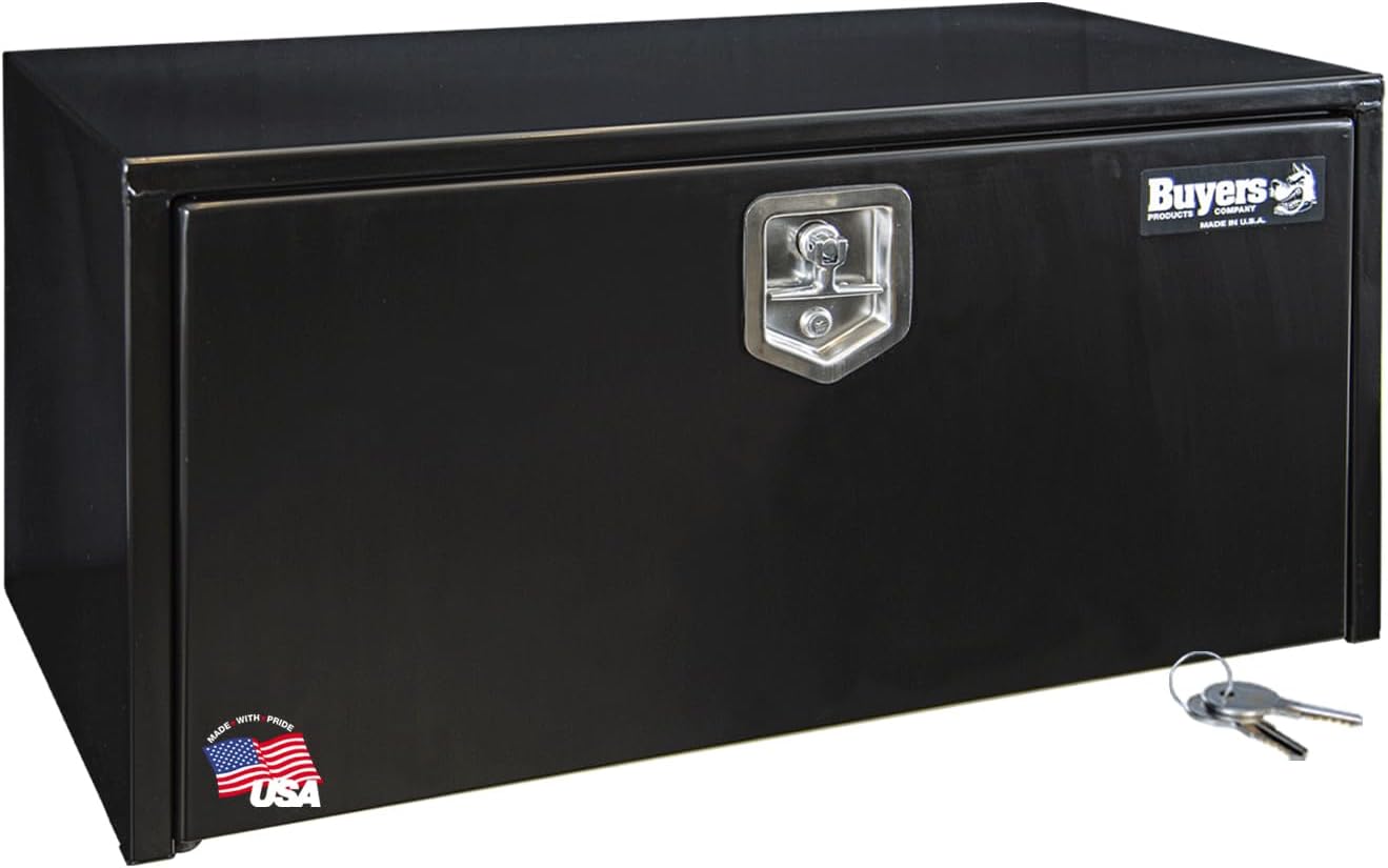 Buyers Products 1702305 Black Steel Underbody Truck Box, 18x18x36, USA Made, 14 Ga Steel, Weather Resistant with Locking T-Latch