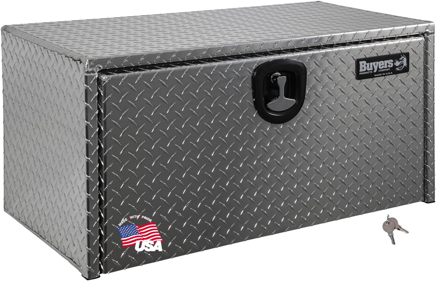 Buyers Products 1705153 Diamond Tread Aluminum Underbody Truck Tool Box, 14x12x30, USA Made, .100 in Thick, Corrosion Resistant, Locking Latch