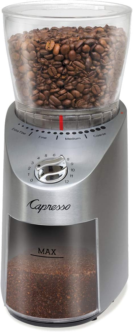 Capresso Infinity Plus Stainless Steel Conical Burr Grinder – Metal