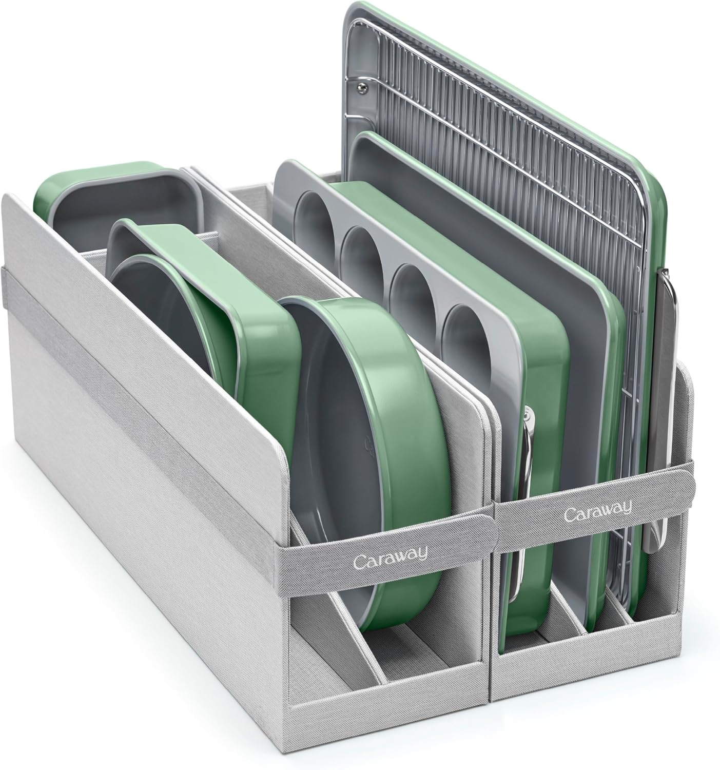 Caraway Nonstick Ceramic Bakeware Set (11 Pieces) – Non Toxic, PTFE & PFOA Free – Sage