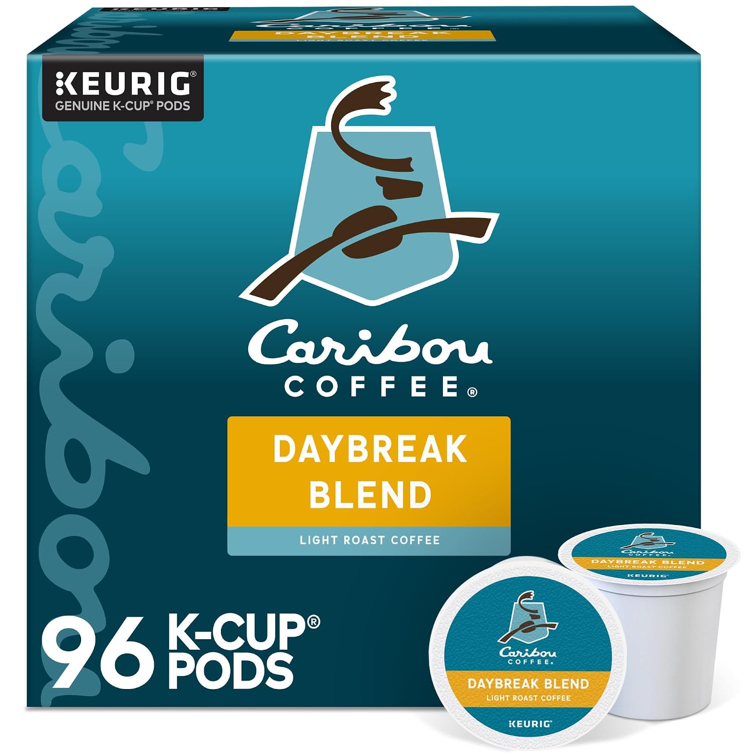 Caribou Coffee Daybreak Morning Blend, Single-Serve Keurig K-Cup Pods, Light Roast Coffee, 24 Count (Pack of 4)