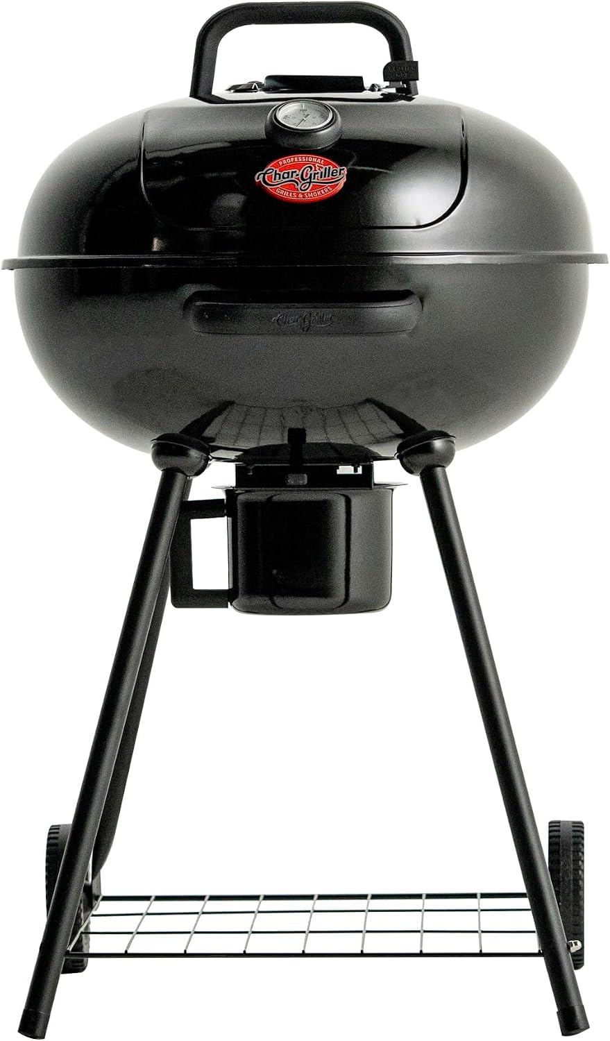 Char-Griller CG30040725 22-inch Kettle Charcoal Grill and Smoker – Steel, Black – 363 sq. in. Cooking Area