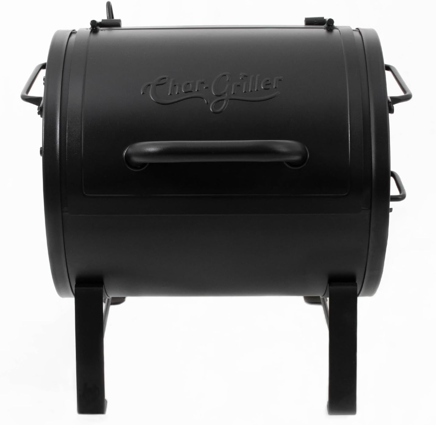 Char-Griller Portable Charcoal Grill & Side Fire Box Attachment for Texas-Style Offset Smoking Methods w 250 Cooking Square Inches in Black, E82424