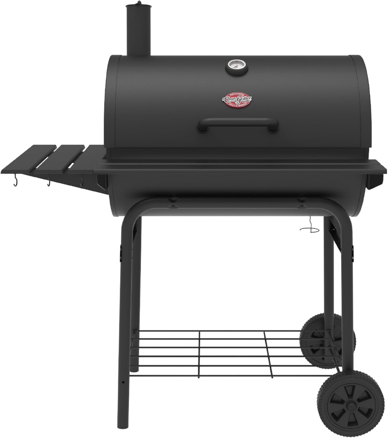 Char-Griller Pro Deluxe Barrel Charcoal Grill, 850 sq. in., Black