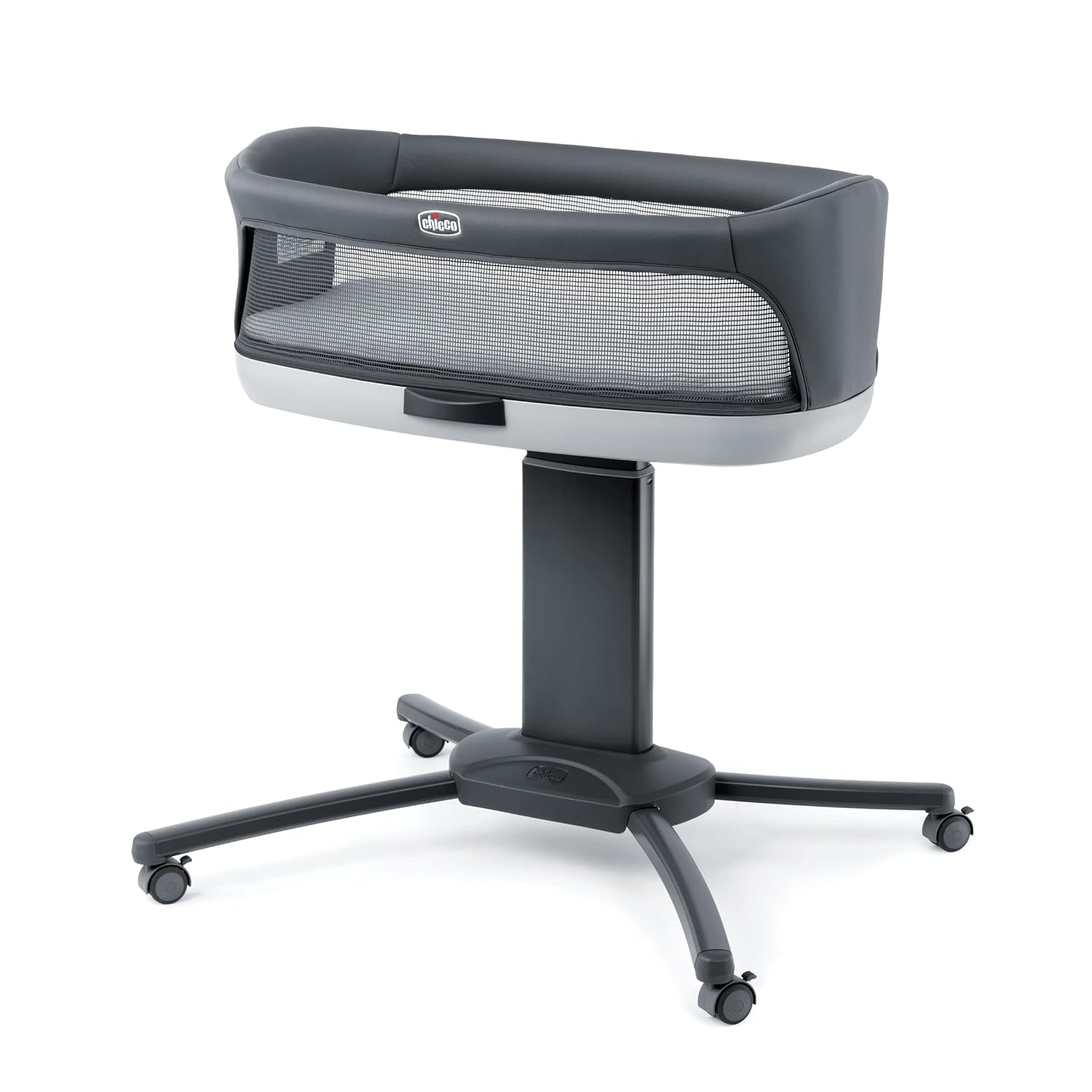 Chicco Close to You SE Bedside Bassinet, Mobile Newborn Bassinet with Wheels – Charcoal/Grey