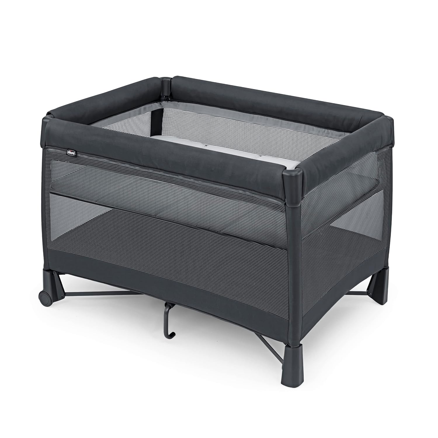 Chicco Dash Instant Setup Play Yard, Portable Crib with Removable Bassinet, Playpen for Babies and Toddlers – Charcoal/Grey