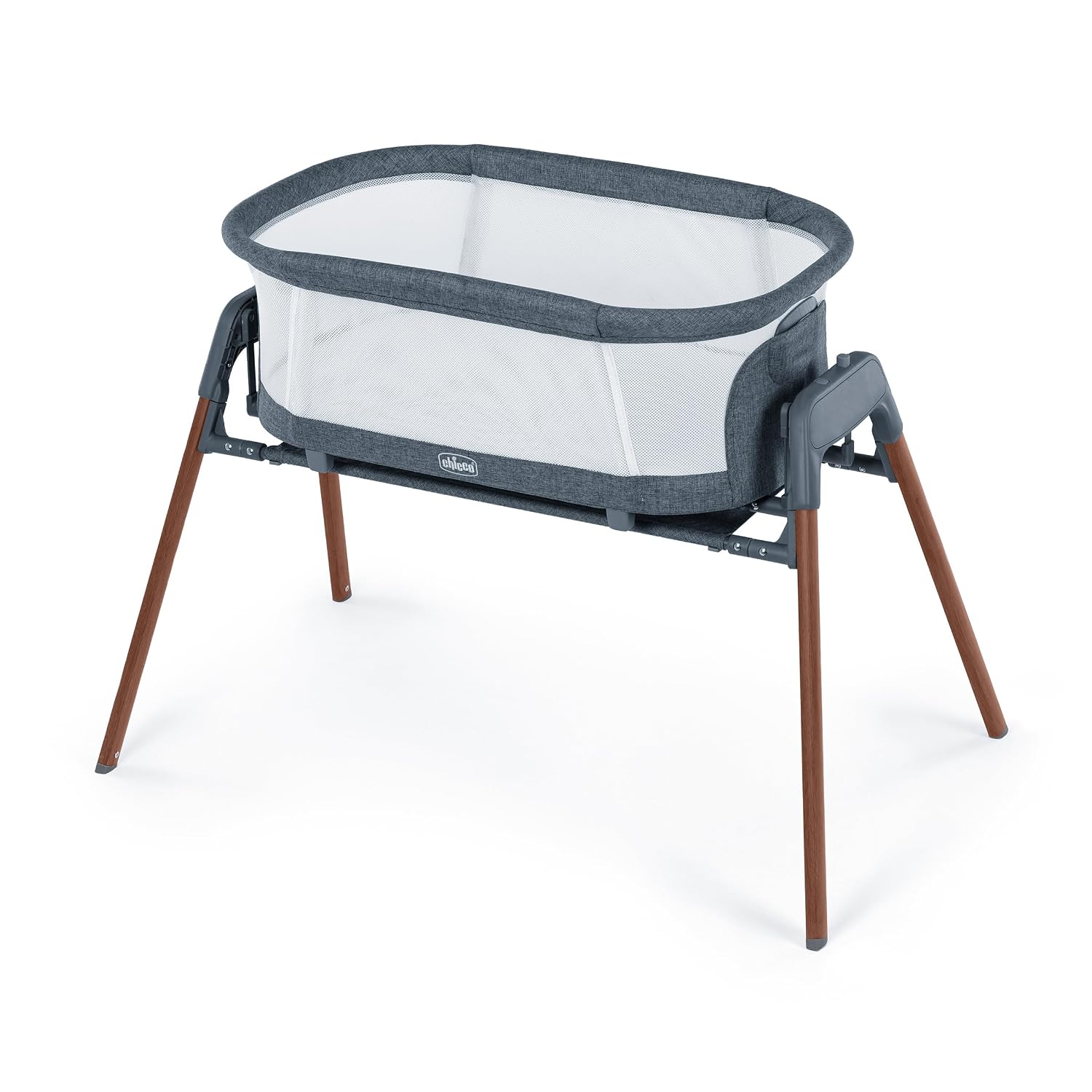 Chicco LullaGlide 3-in-1 Baby Bassinet – Stationary, Gliding & Portable, Waterproof Mattress + Sheet, Carry Bag – Luna Grey