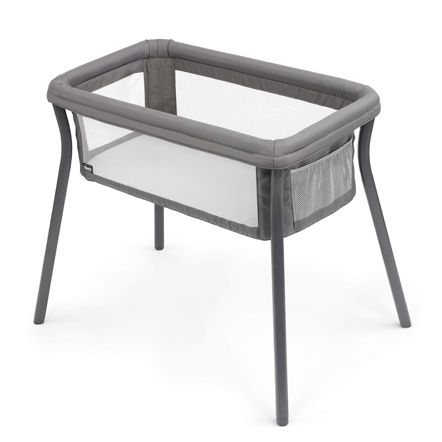 Chicco LullaGo Anywhere Portable Bassinet – Lightweight Travel Baby Bed with Waterproof Mattress + Sheet, Carry Bag – Sandstone Grey