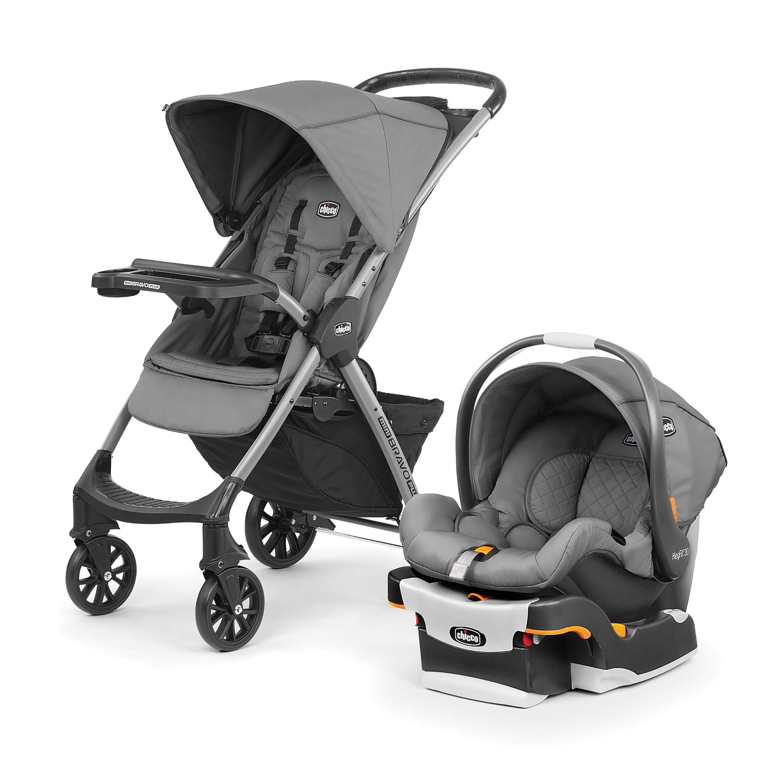 Chicco Mini Bravo Plus Travel System – Slate | Grey