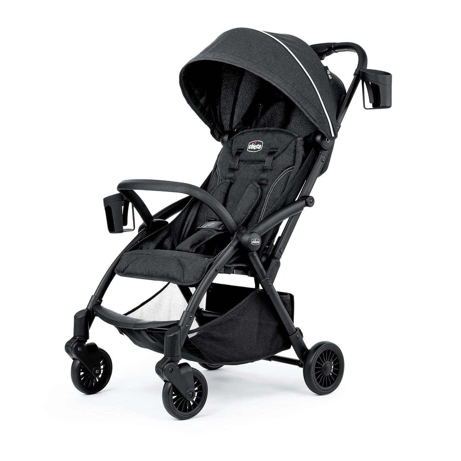 Chicco Presto Self-Folding Compact Stroller with Canopy, Lightweight Umbrella Stroller for Babies & Toddlers up to 50 lbs, Graphite/Grey