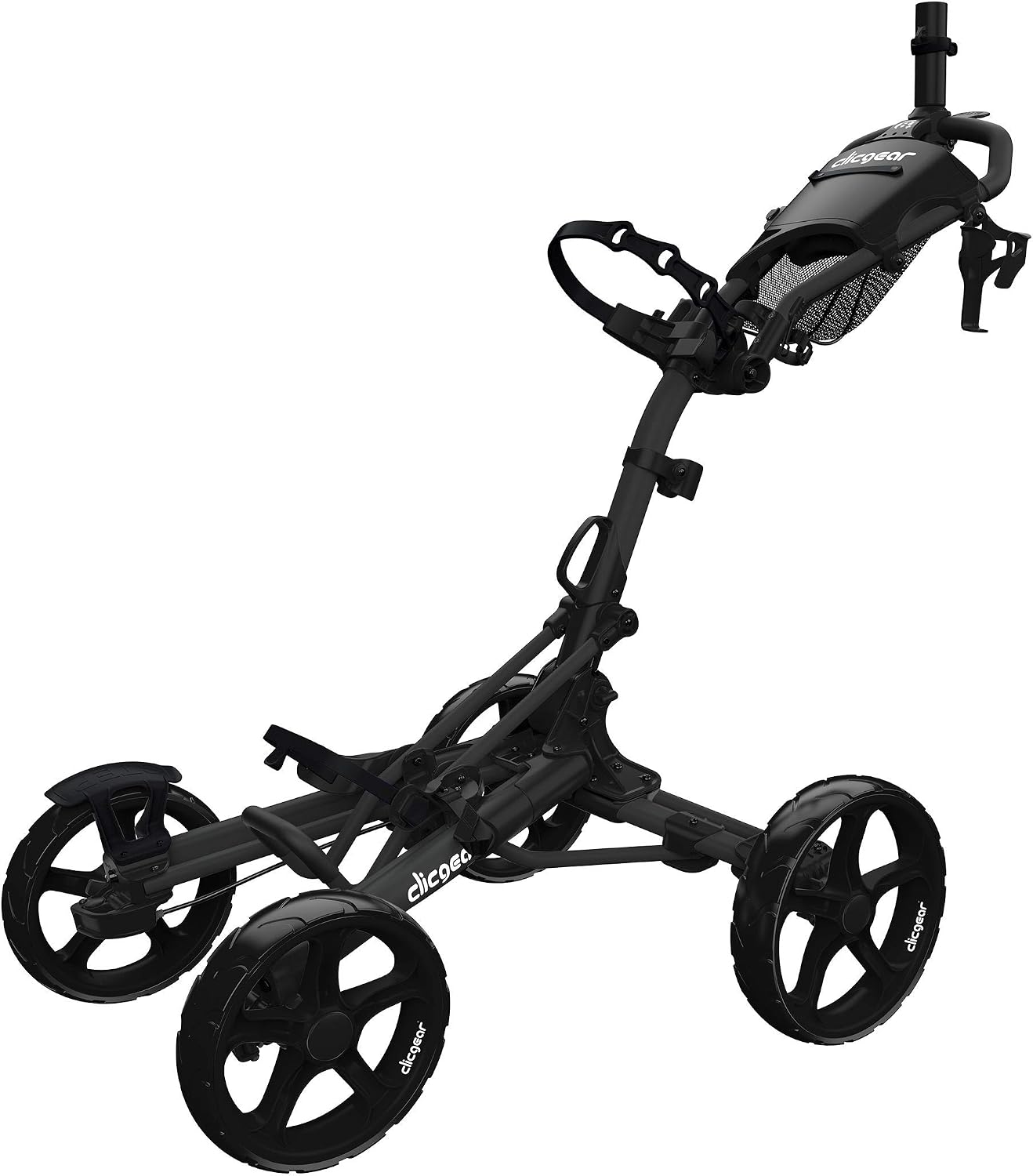 Clicgear Model 8.0+ Golf Push Cart, 4-Wheel Foldable Walking Golf Cart – Black