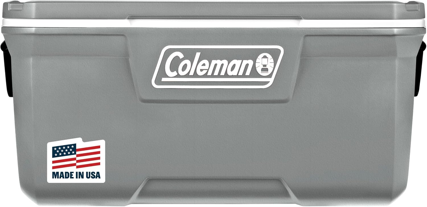 Coleman Classic Series Insulated Portable Cooler, Leak-Resistant Outdoor Hard Cooler Keeps Ice up to 5 Days, 120 Quart – Rock Grey