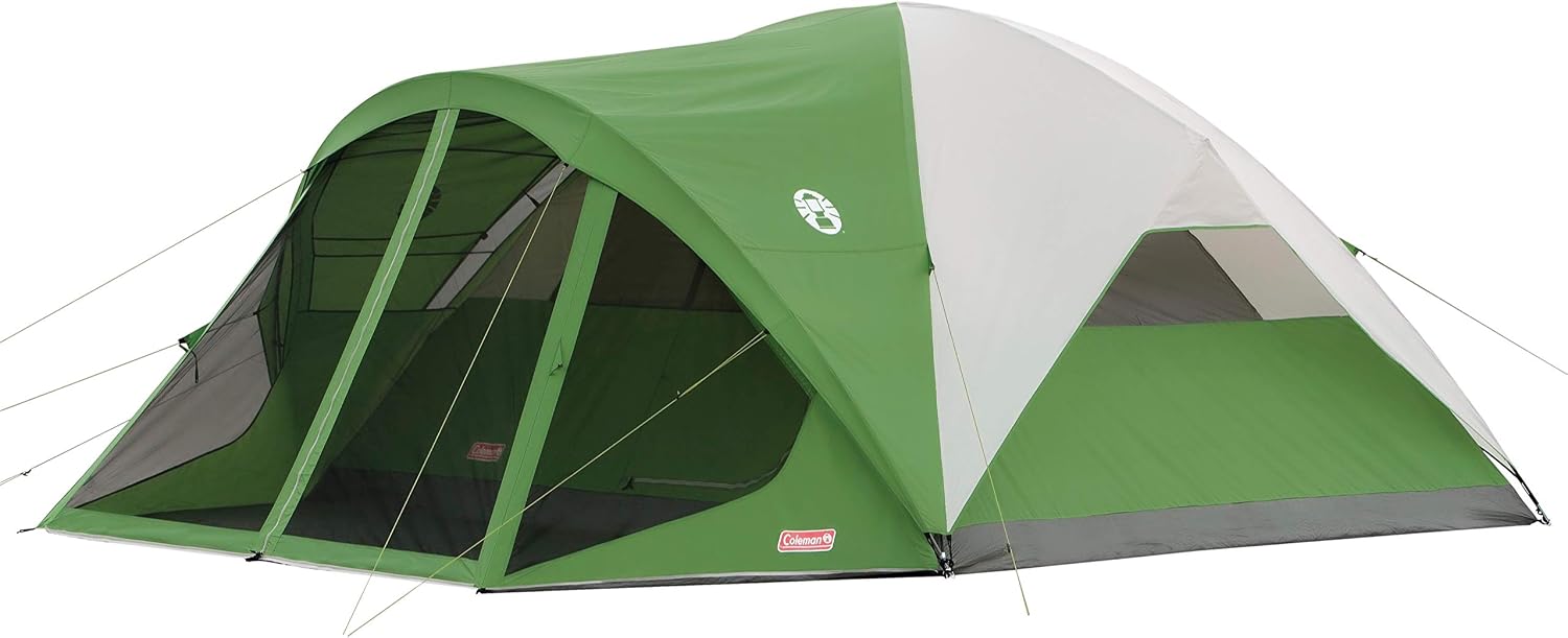 Coleman Evanston 8 Person Tent – Weatherproof with Screened Porch, Rainfly, Carry Bag & Easy Setup for Comfortable Camping