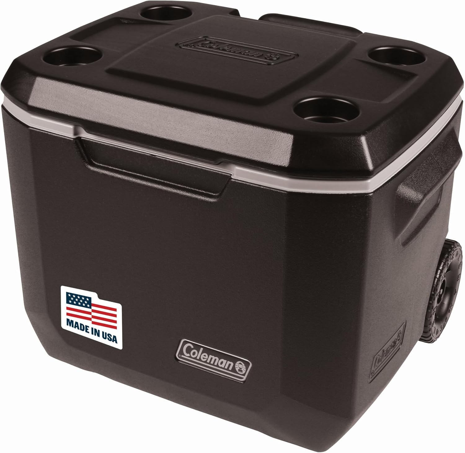 Coleman Xtreme 50qt Rolling Cooler with Wheels, Extra-Walled Insulation Keeps Ice up to 5 Days – Black
