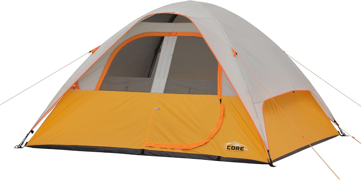CORE Tent for Family Camping, Hiking and Backpacking, 6 Person Dome Camp Tents with Included Tent Gear Loft for Outdoor Accessories