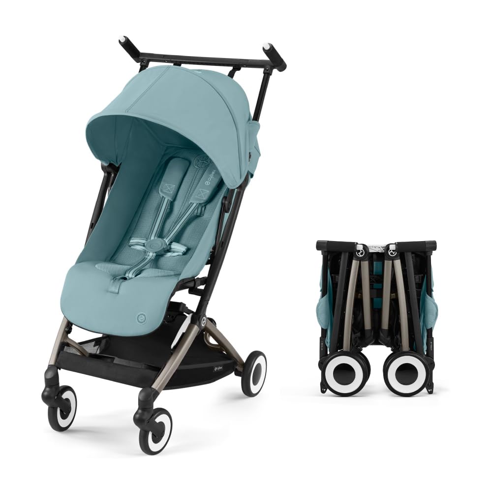 Cybex Libelle 2 Travel Baby Stroller – Lightweight Compact Carry-On Stroller with One-Hand Recline, Car Seat Compatible – Stormy Blue