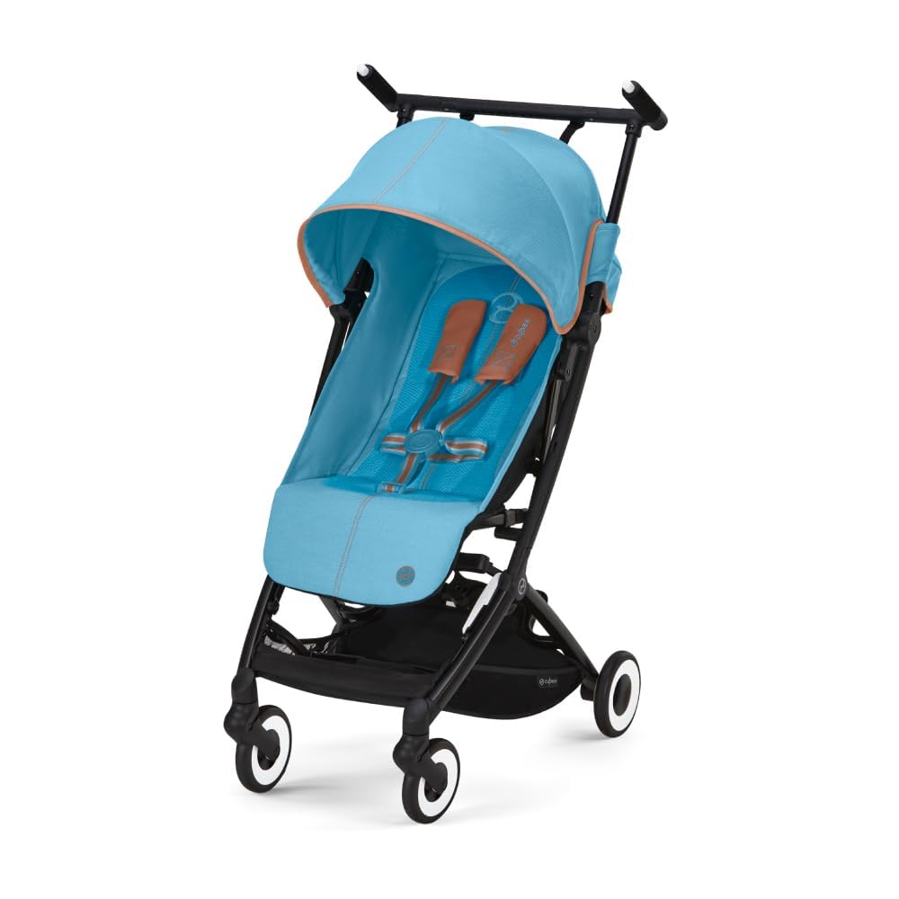 Cybex Libelle Lightweight Travel Stroller – Compact Fold, Carry-On Ready, Reclining Seat, Car Seat Compatible – Beach Blue