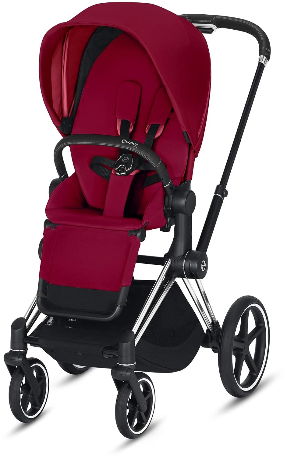 Cybex Priam 3 Complete Stroller – Chrome/Black/True Red