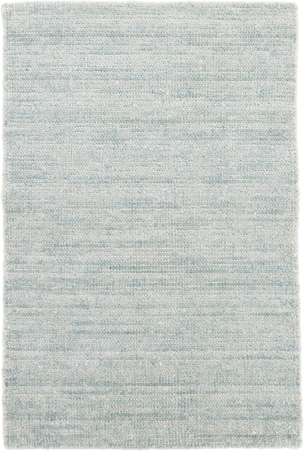 Dash and Albert Quartz Viscose & Cotton Rug – 3’x5′ Ocean Solid Handwoven Low Pile Accent Carpet, Durable for Living or Bedroom