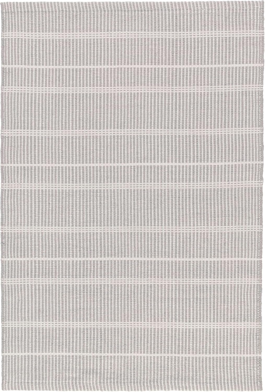 Dash and Albert Samson Indoor/Outdoor Rug – 5’x8′ Grey Striped Handwoven Washable Accent Carpet, Lightweight & Fade Resistant