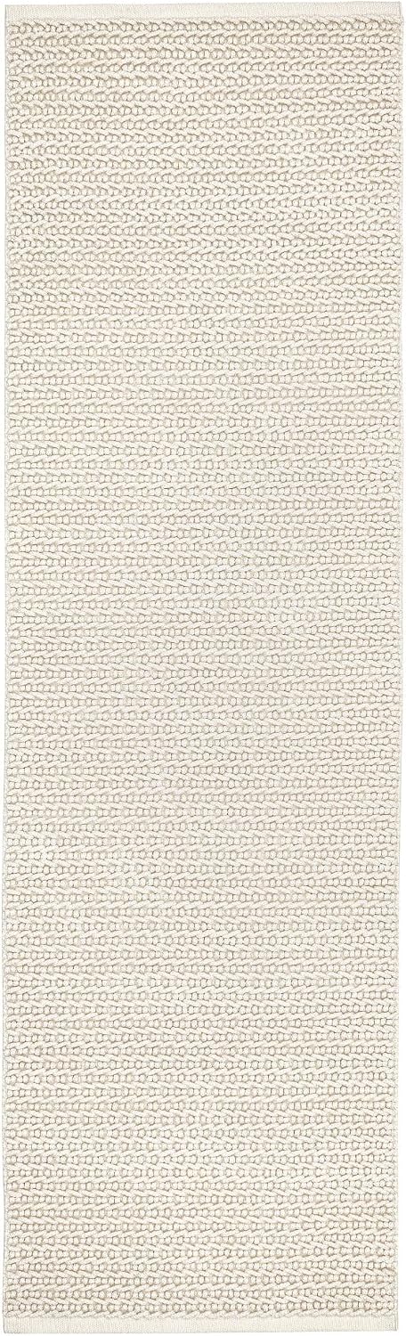 Dash and Albert Veranda Performance Runner Rug – 2.5’x8′ Ivory Solid Handwoven Washable Accent Carpet, Eco-Friendly & Fade Resistant