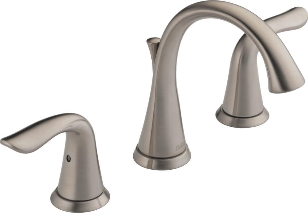 Delta 3538-SSMPU-DST Lahara Widespread Bathroom Faucet 3 Hole, 2-handle Bathroom Sink Faucet with Drain Assembly – Brilliance Stainless