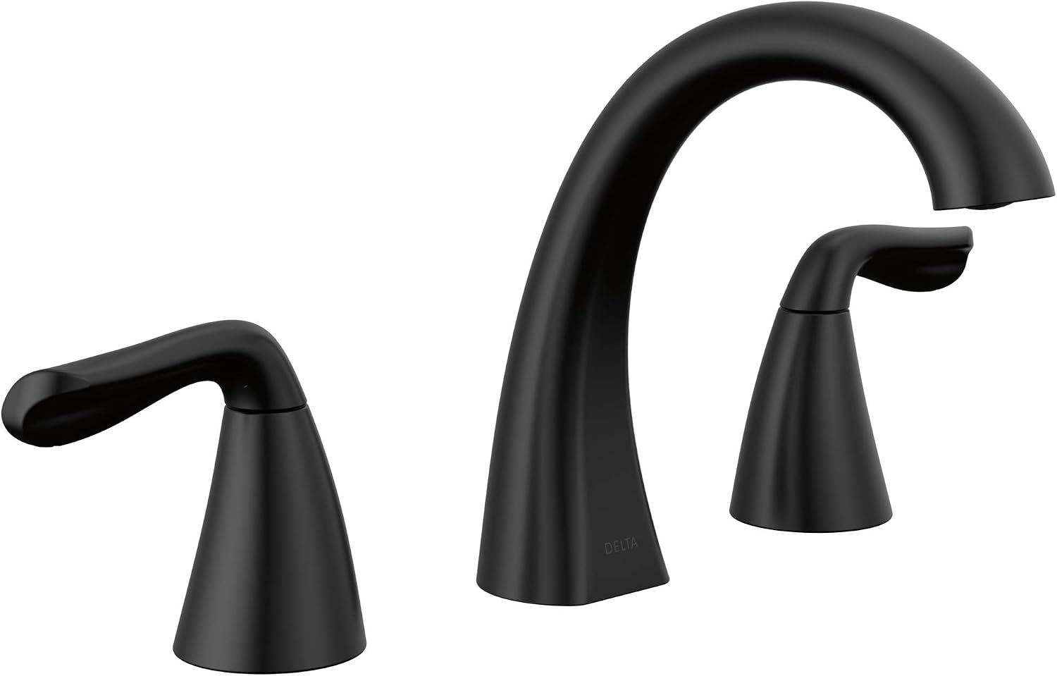 Delta 35840LF-BL Arvo Widespread Bathroom Faucet 3 Hole, 2-handle Bathroom Sink Faucet with Drain Assembly – Matte Black