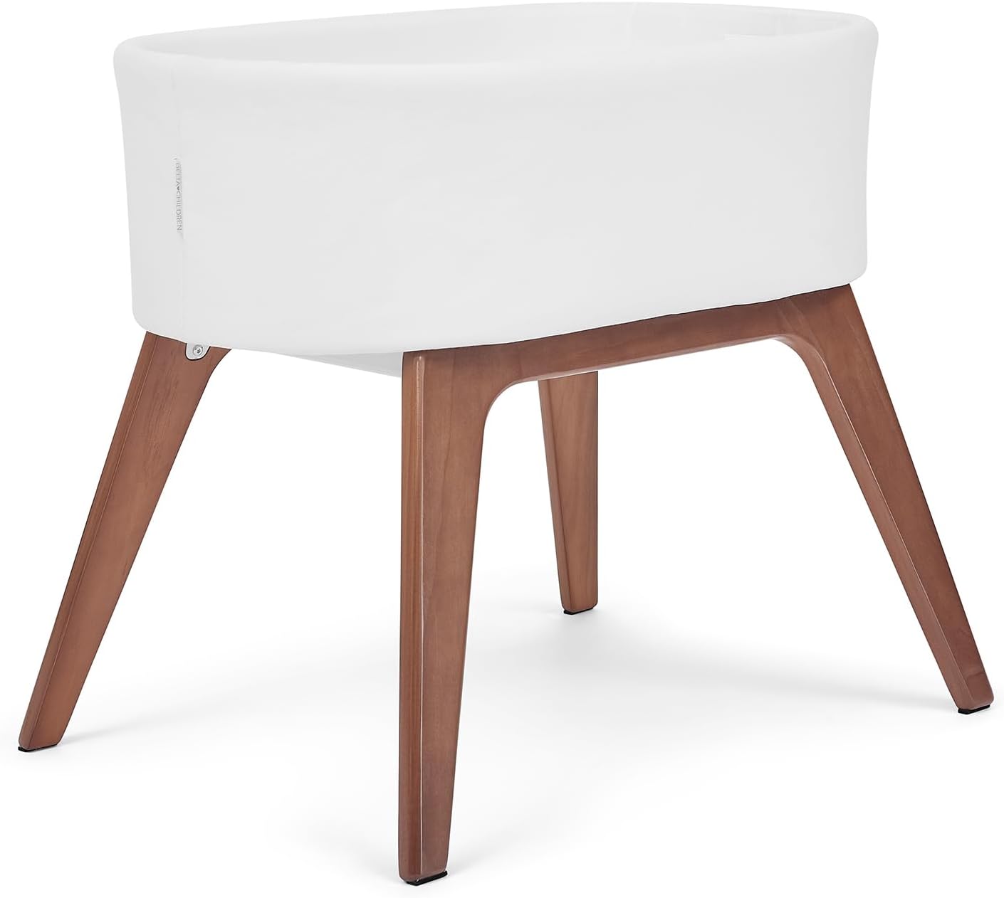 Delta Children Aero Bassinet – Portable Baby Crib with Solid Wood Legs, Includes Mattress Pad & Fitted Sheet, White