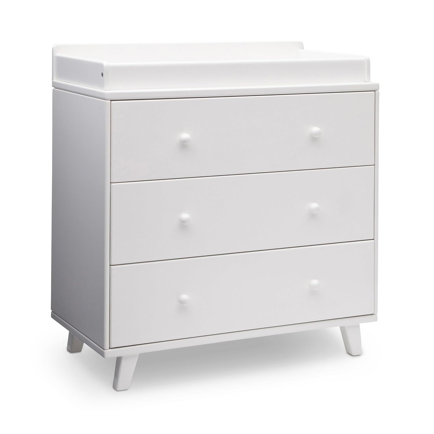 Delta Children Ava 3 Drawer Dresser with Changing Top and Interlocking Drawers – Greenguard Gold Certified, White