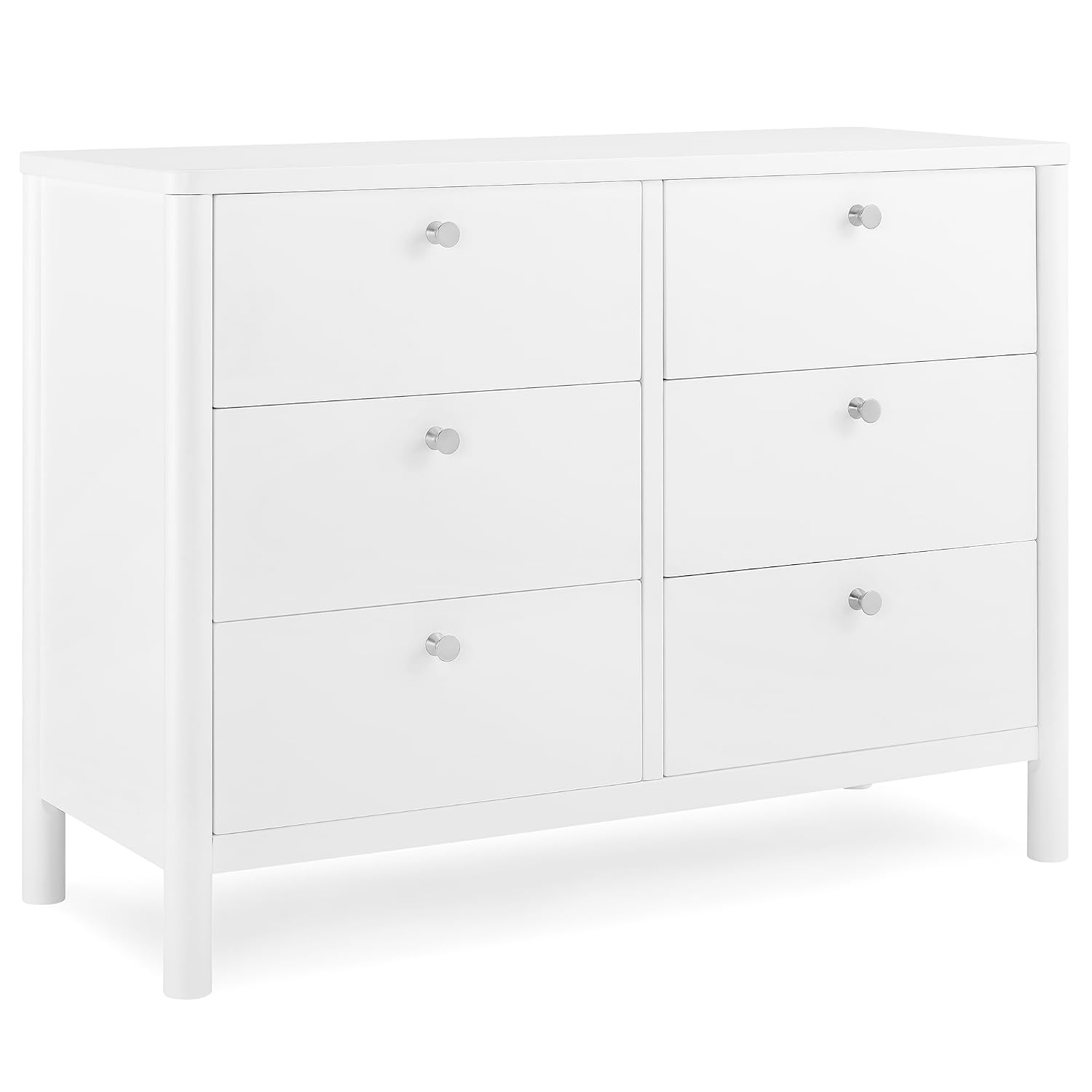 Delta Children Brooks 6 Drawer Dresser with Interlocking Drawers, Bianca White