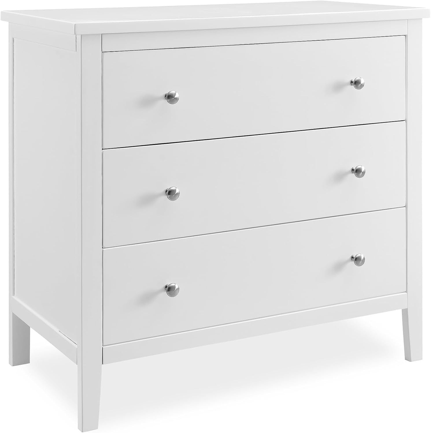 Delta Children Campbell 3 Drawer Dresser with Interlocking Drawers, Bianca White
