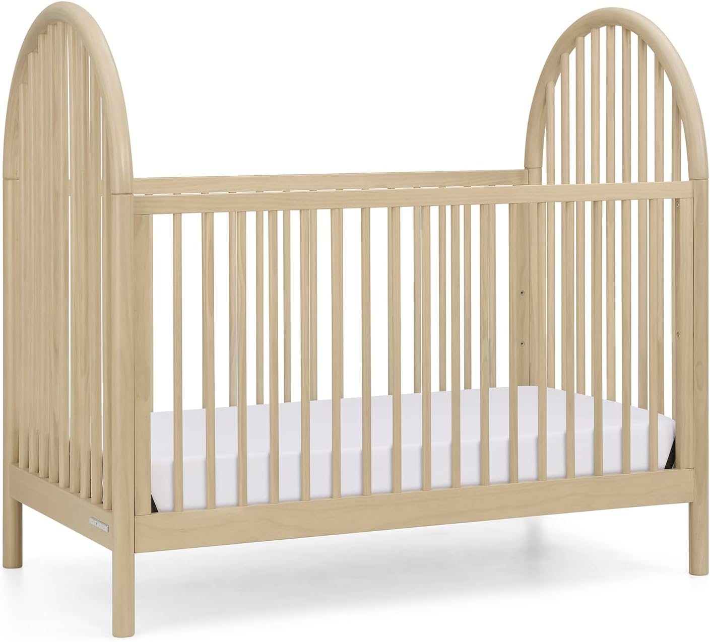 Delta Children Cannon 4-in-1 Convertible Crib – Converts from Baby Crib to Toddler Bed, Fits Standard Full-Size Crib Mattress, Natural Sandstone