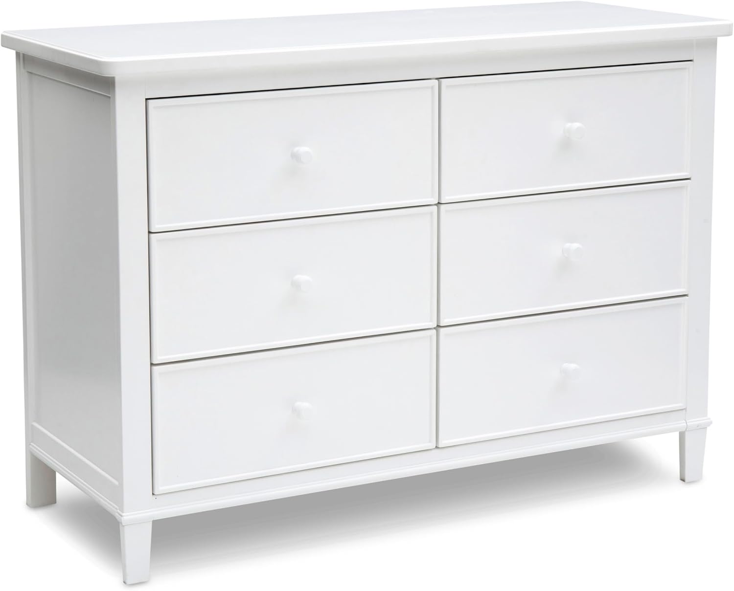 Delta Children Haven 6 Drawer Dresser with Interlocking Drawers – Greenguard Gold Certified, White