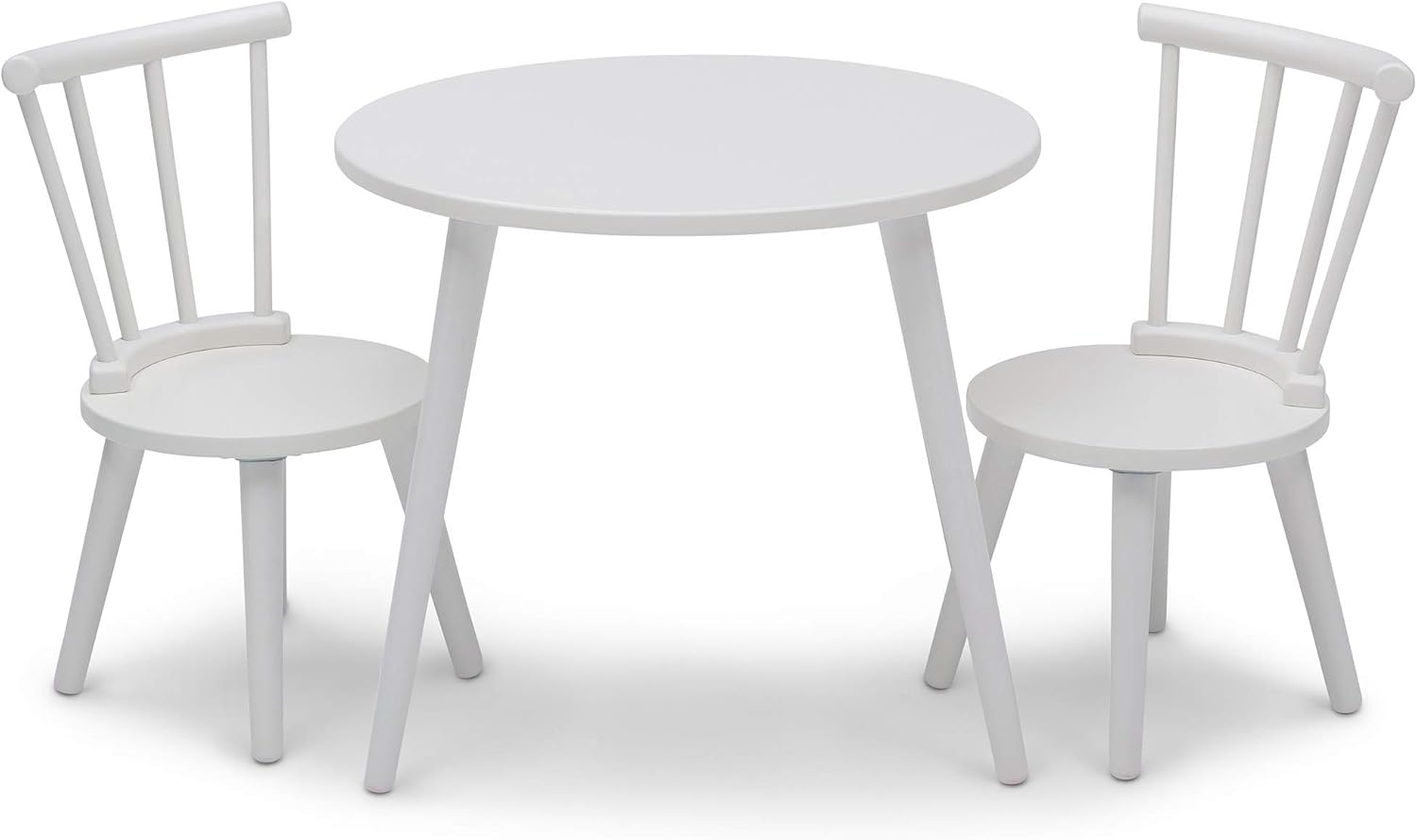 Delta Children Homestead Kids Table & 2 Chairs Set – Ideal for Arts & Crafts, Greenguard Gold Certified, Bianca White