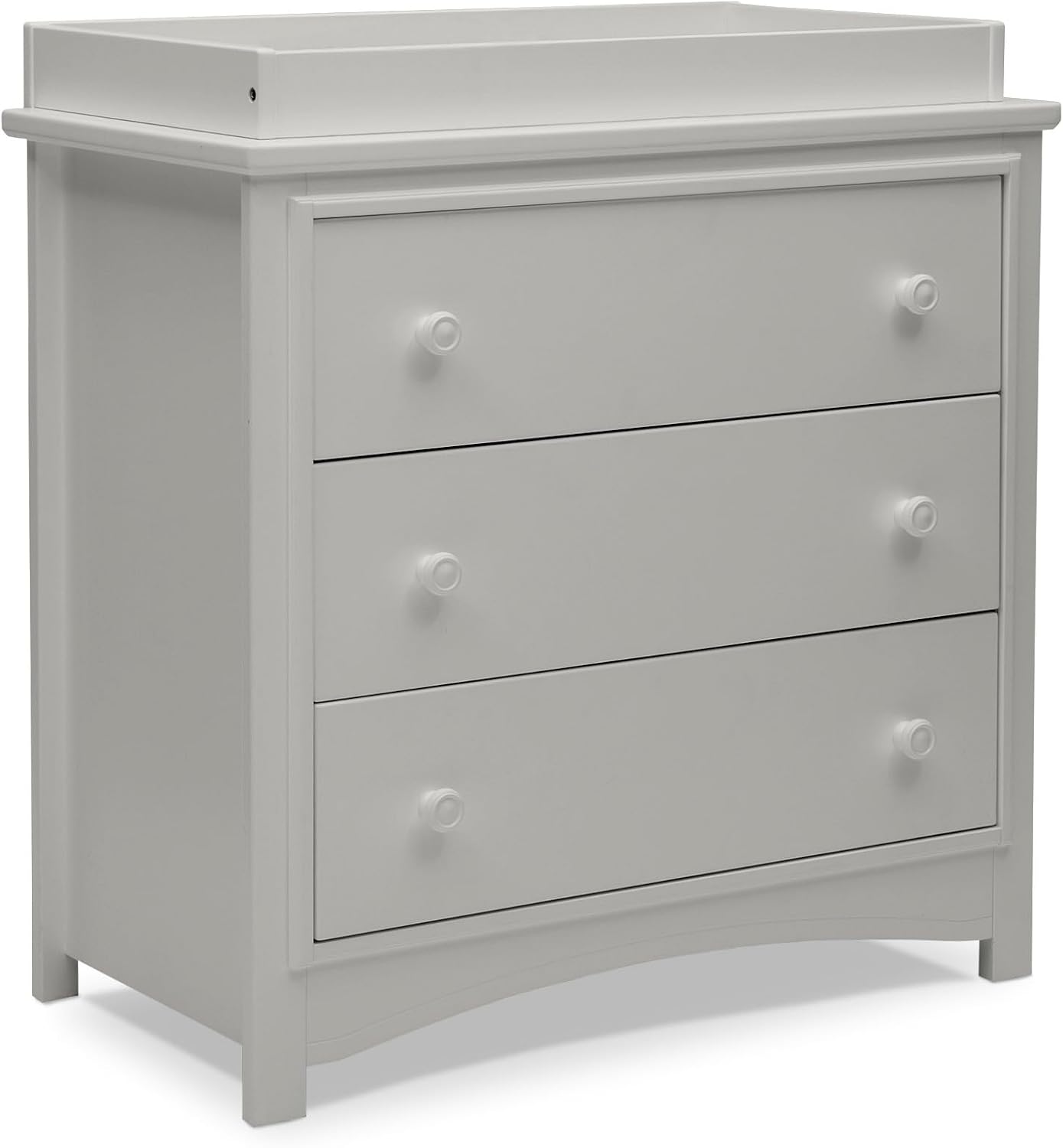 Delta Children Perry 3 Drawer Dresser with Changing Top and Interlocking Drawers, Moonstruck Grey