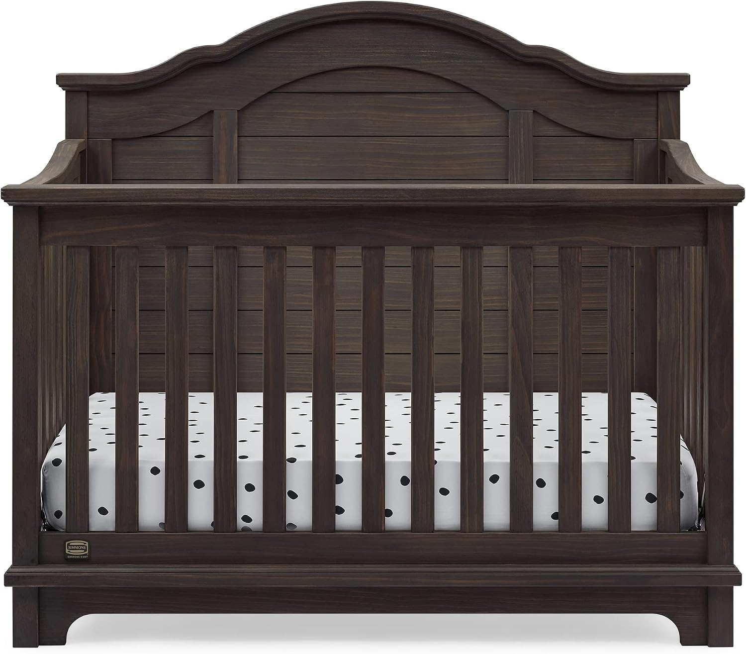 Delta Children Simmons Kids Asher 6-in-1 Convertible Crib with Toddler Rail, Rustic Grey
