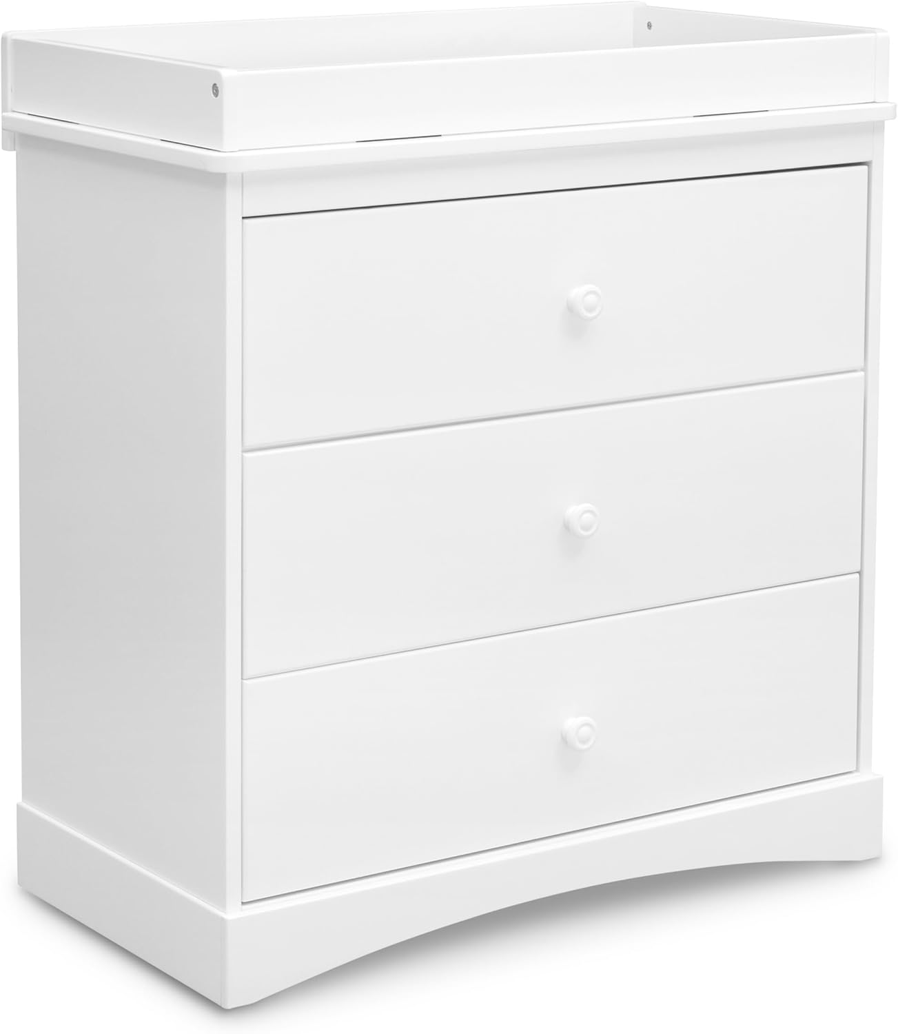 Delta Children Sutton 3 Drawer Dresser with Changing Top and Interlocking Drawers – Greenguard Gold Certified, Bianca White