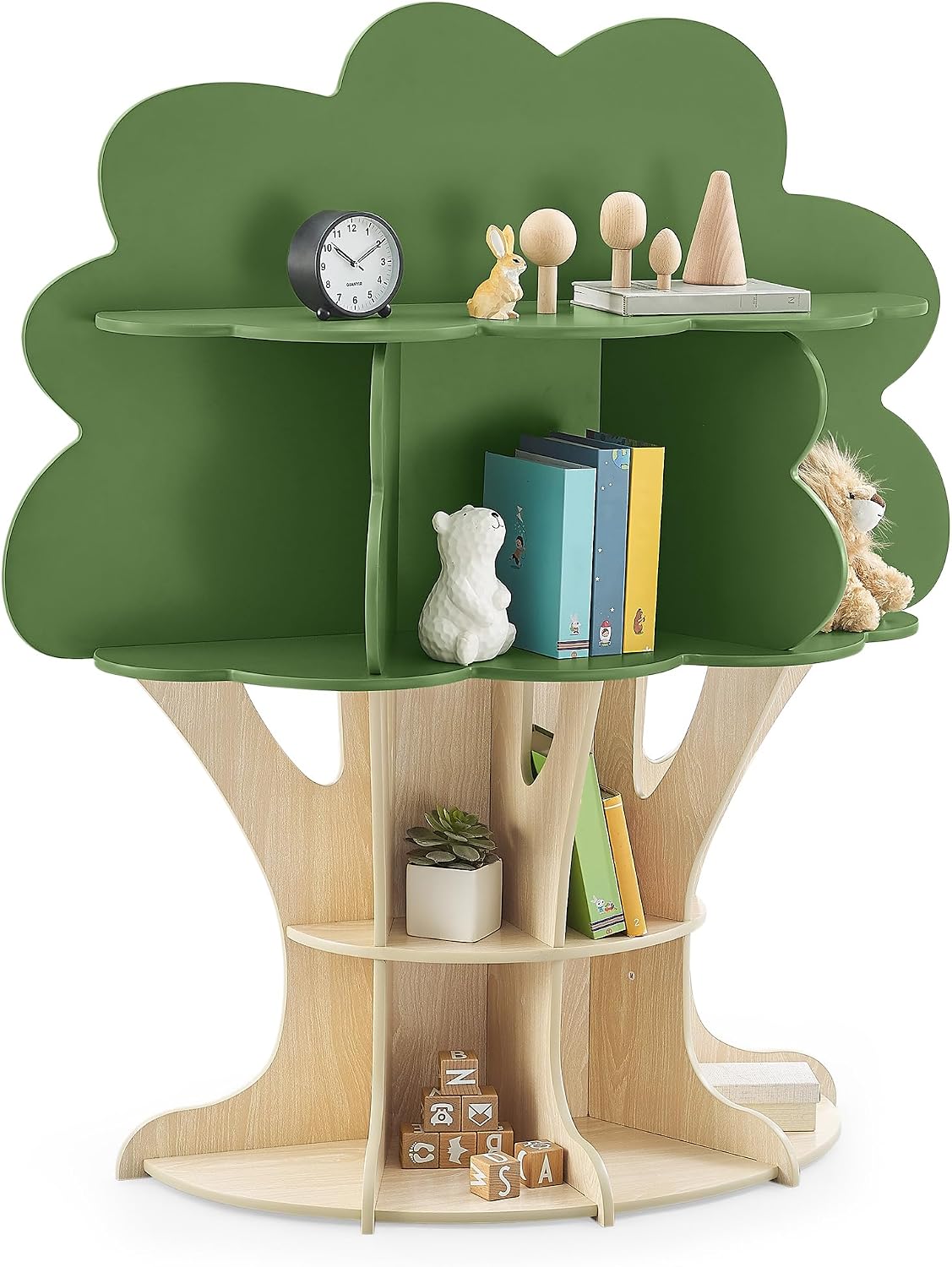 Delta Children Tree Bookcase – Greenguard Gold Certified, Fern Green/Crafted Natural