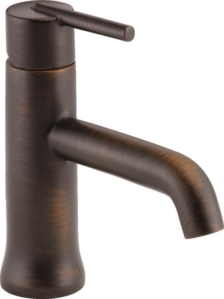 DELTA Trinsic Single Hole Bathroom Faucet with Drain Assembly, Single Handle Bathroom Sink Faucet, 559LF-RBMPU – Venetian Bronze