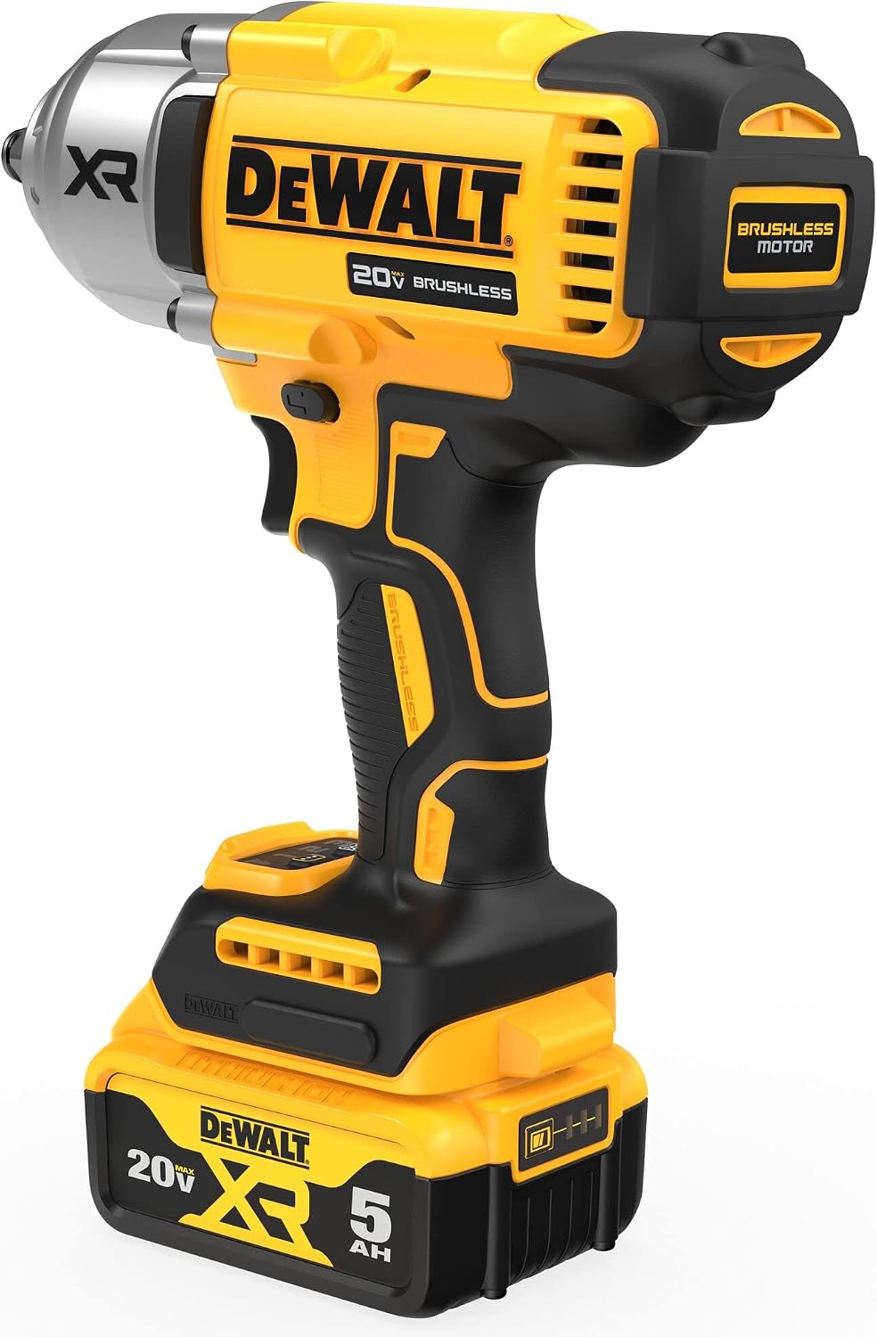 DEWALT 20V MAX Cordless Impact Wrench Kit, 20V MAX, 1/2″ Hog Ring With 4-Mode Speed, Includes Battery, Charger and Kit Bag (DCF900P1)