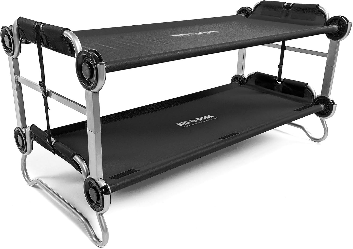 Disc-O-Bed Youth Double Cot Kid-O-Bunk, Modular for Bunk Beds, Dual Cots, or Bench with 2 Carry Bags for Portable Transport