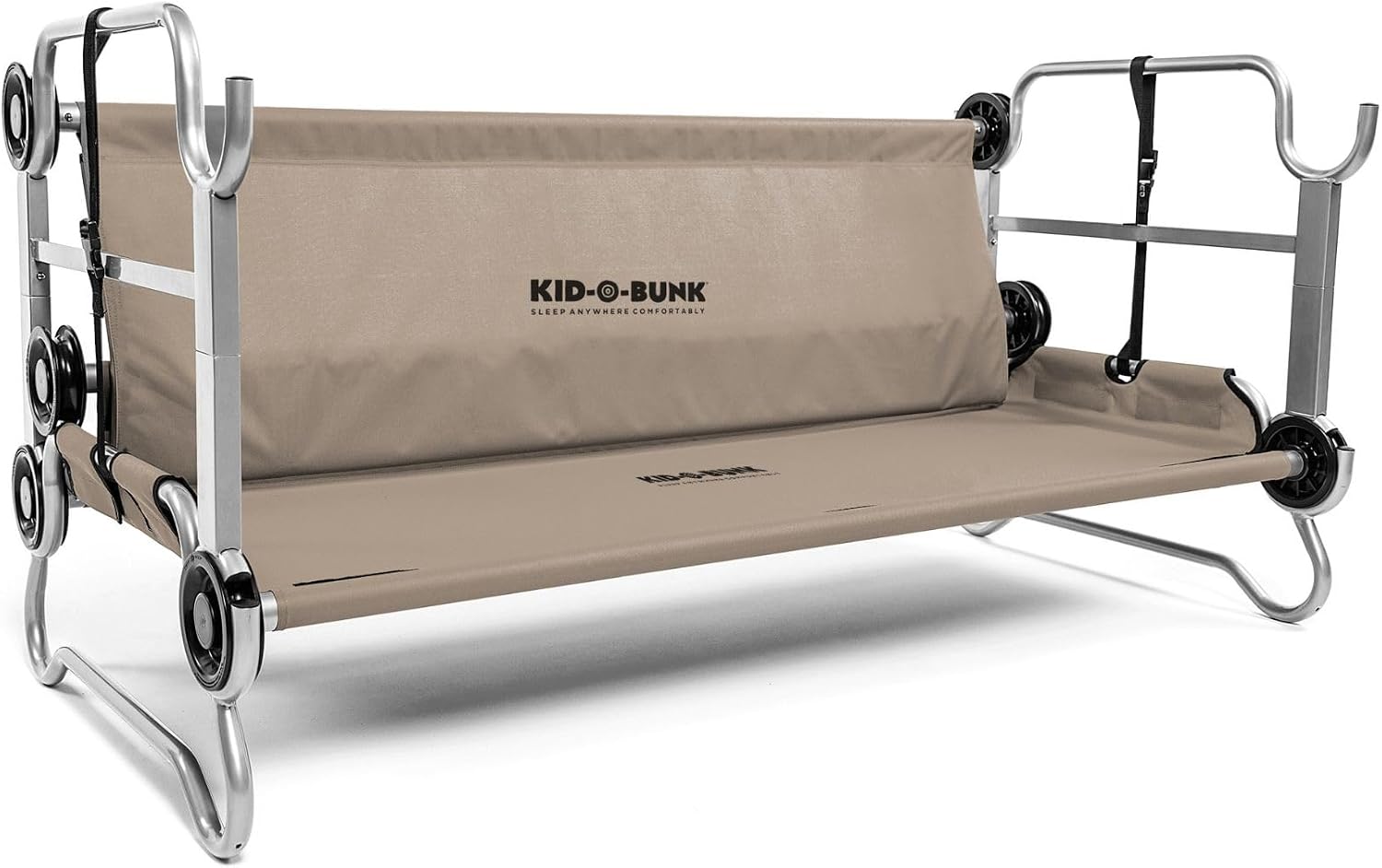 Disc-O-Bed Youth Double Cot Kid-O-Bunk, Modular for Bunk Beds, Dual Cots, or Bench with 2 Carry Bags for Portable Transport