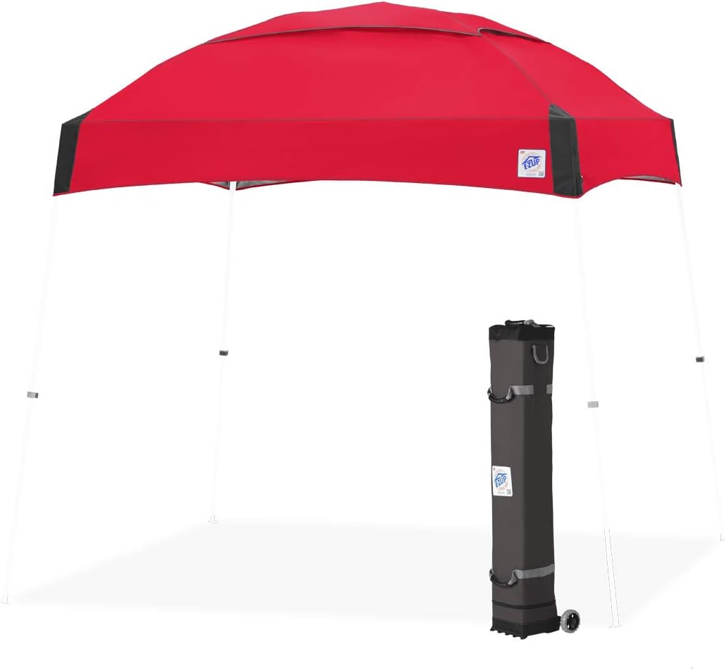 Dome Instant Shelter Canopy, 10′ x 10′, Vented Top with Wide-Trax Roller Bag & 4 Piece Spike Set, Punch