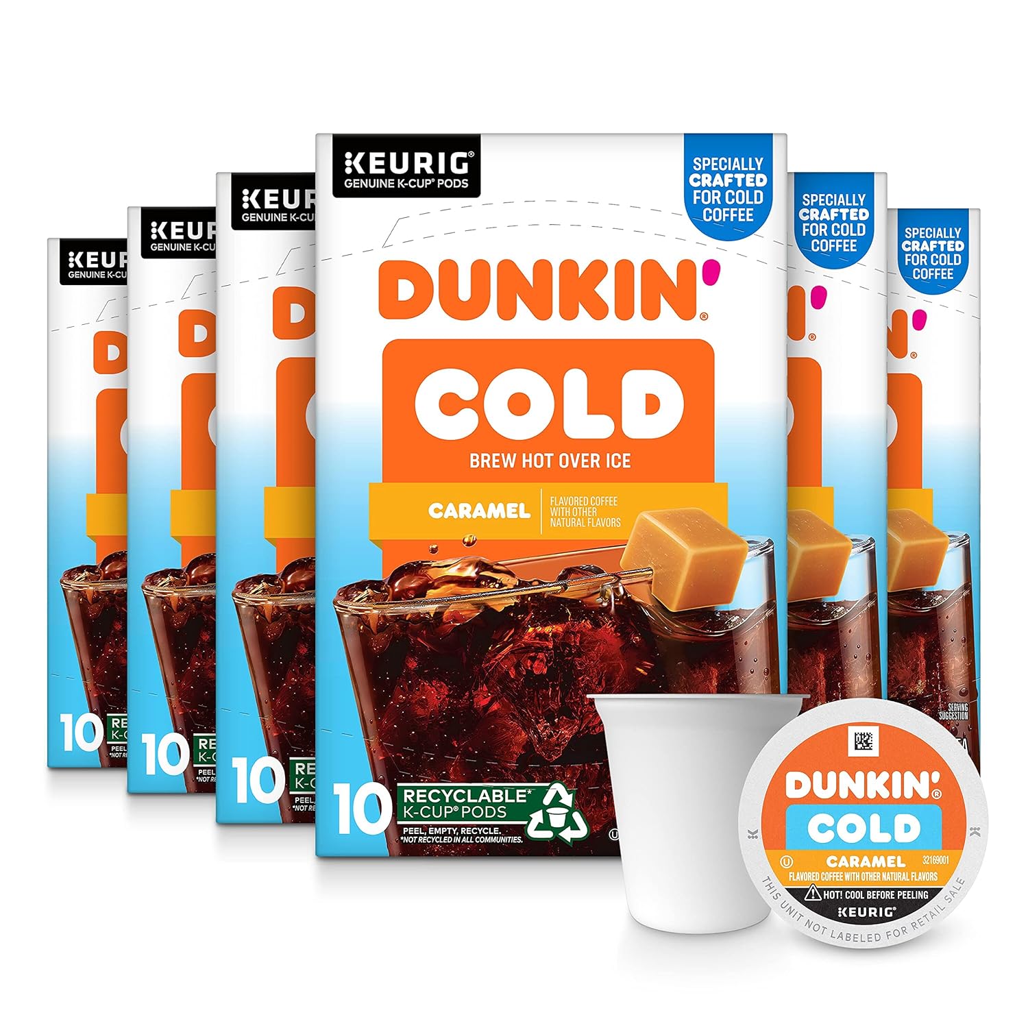 Dunkin’ Cold Caramel Flavored Coffee, 60 Keurig K-Cup Pods