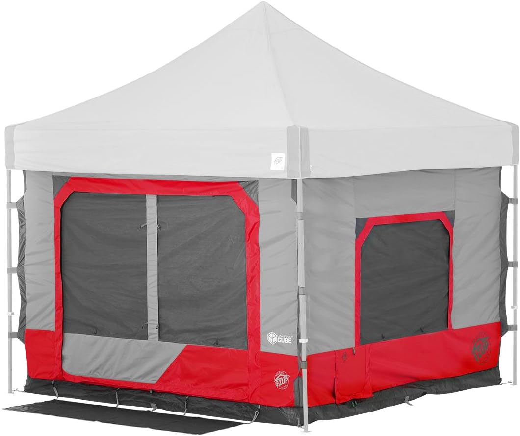 E-Z UP Camping Cube 6.4, Converts 10′ Straight Leg Canopy into Camping Tent, Punch