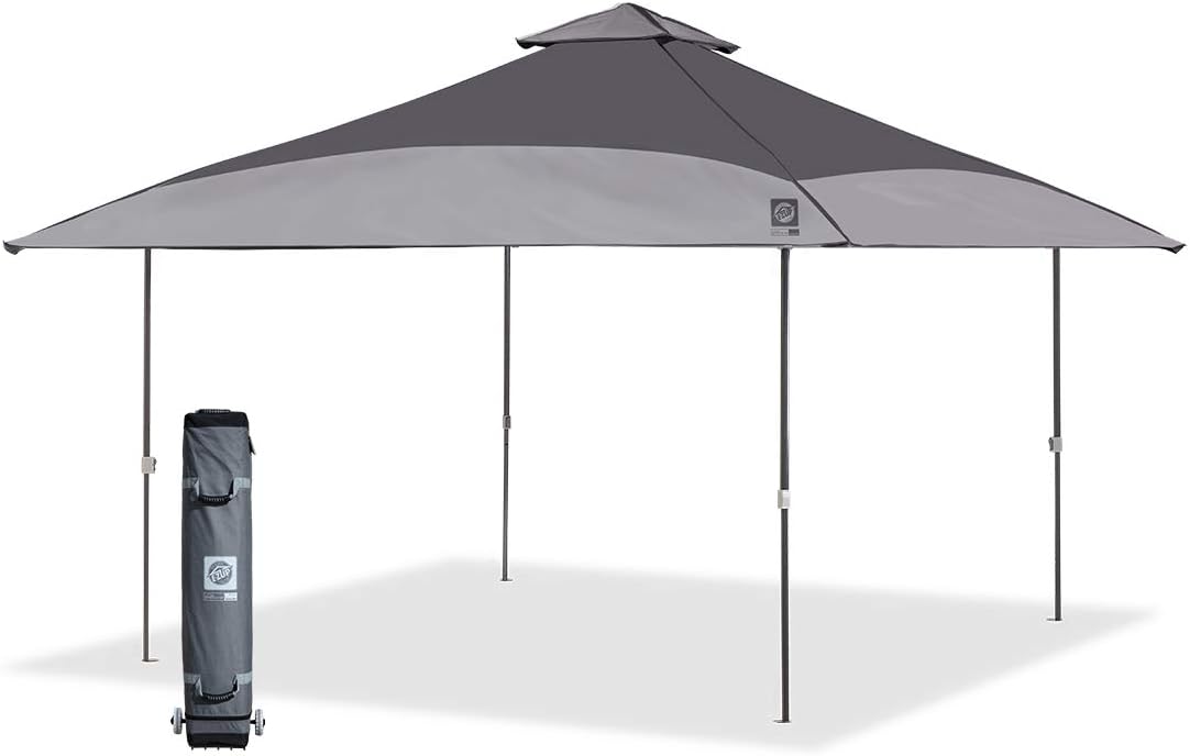 E-Z UP Spectator Instant Shelter Canopy, 13′ x 13′ with 169 sq ft of Shade, Vented Roof, Gray Dual Tone